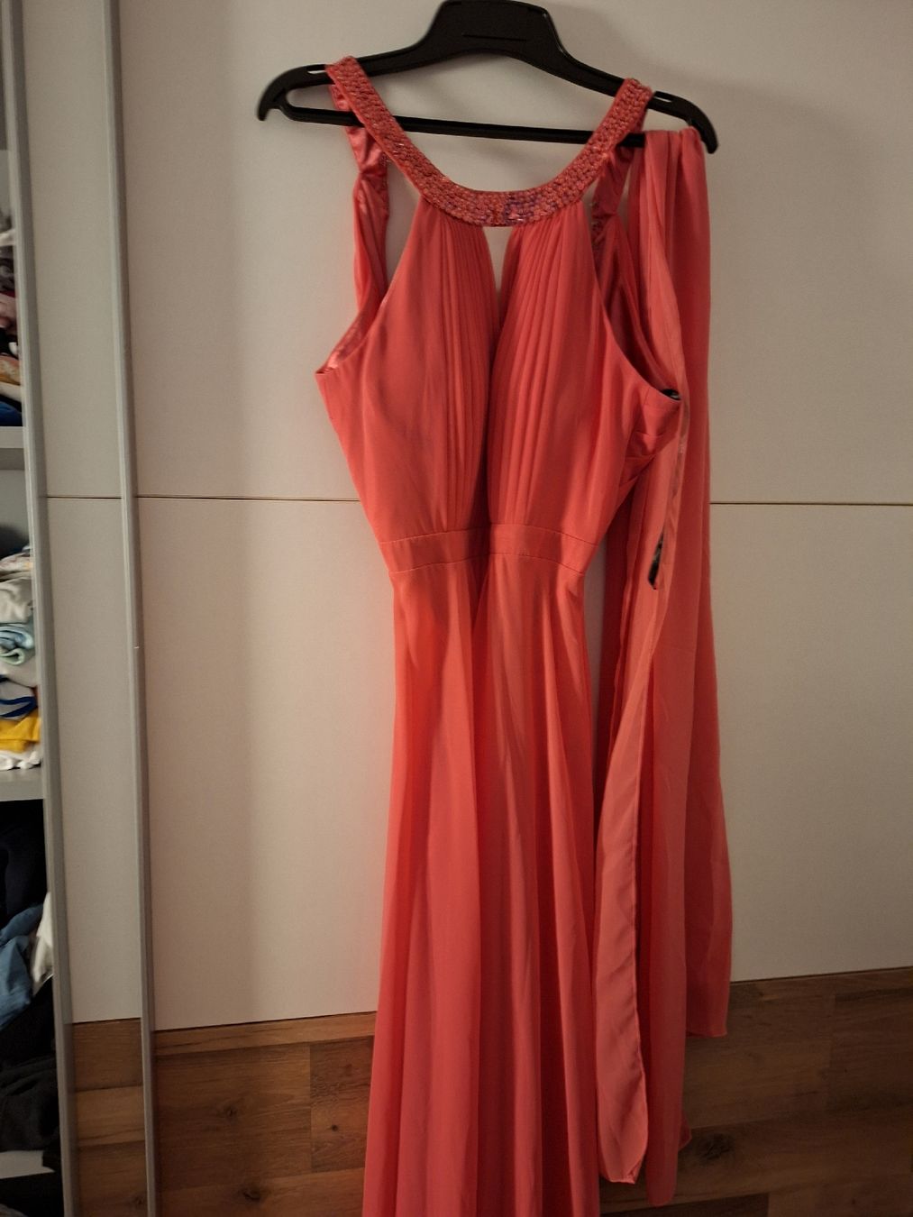 Vestiti: Lachsfarbenes Abendkleid mit Schmucksteinen, Gr. 38 – Nuovo (secondo la descrizione) da Arbon venduto da stkur