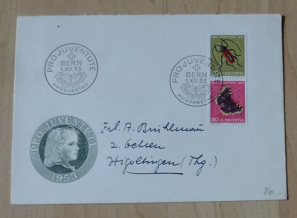 Tutti i francobolli: 2 FDC ++ Pro Juventute 1953 und Z41 – Usato da Walkringen venduto da Casablanca777 2