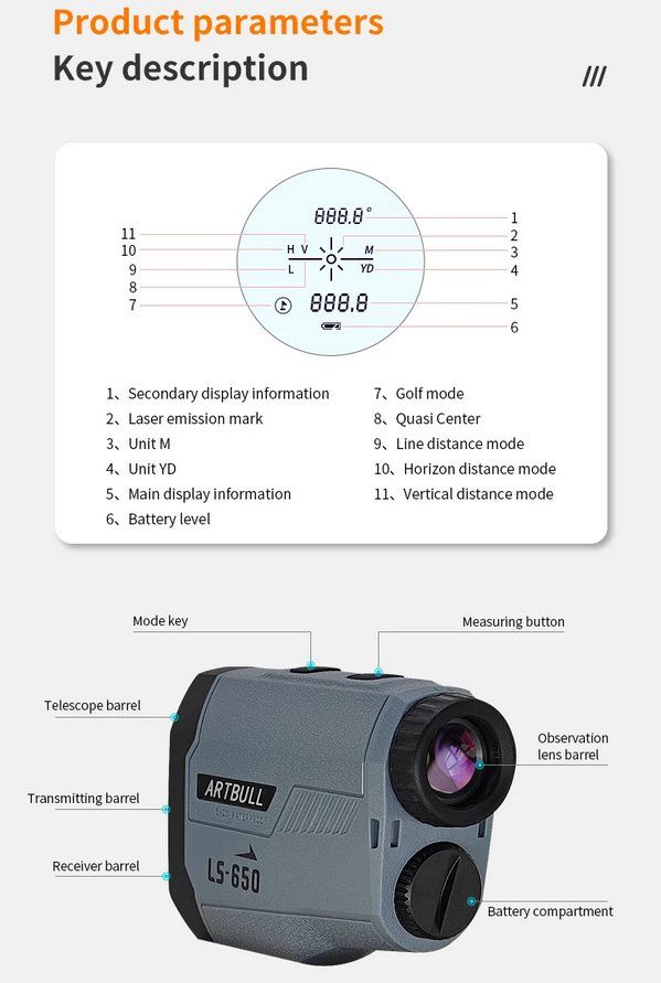 Messen: Digitaler Laser-Entfernungsmesser 650 m mit Display – Neu und originalverpackt aus Genève von Anna-38 5