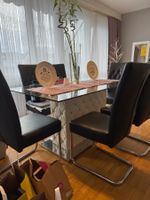Esstisch Designer Glas Esstisch mit Stühle