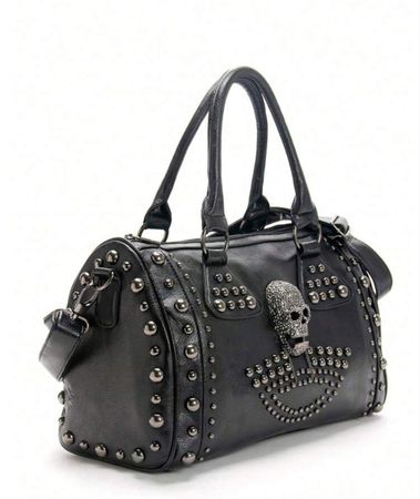 Sac à main noir clouté tête de mort - Style gothique ✨💀