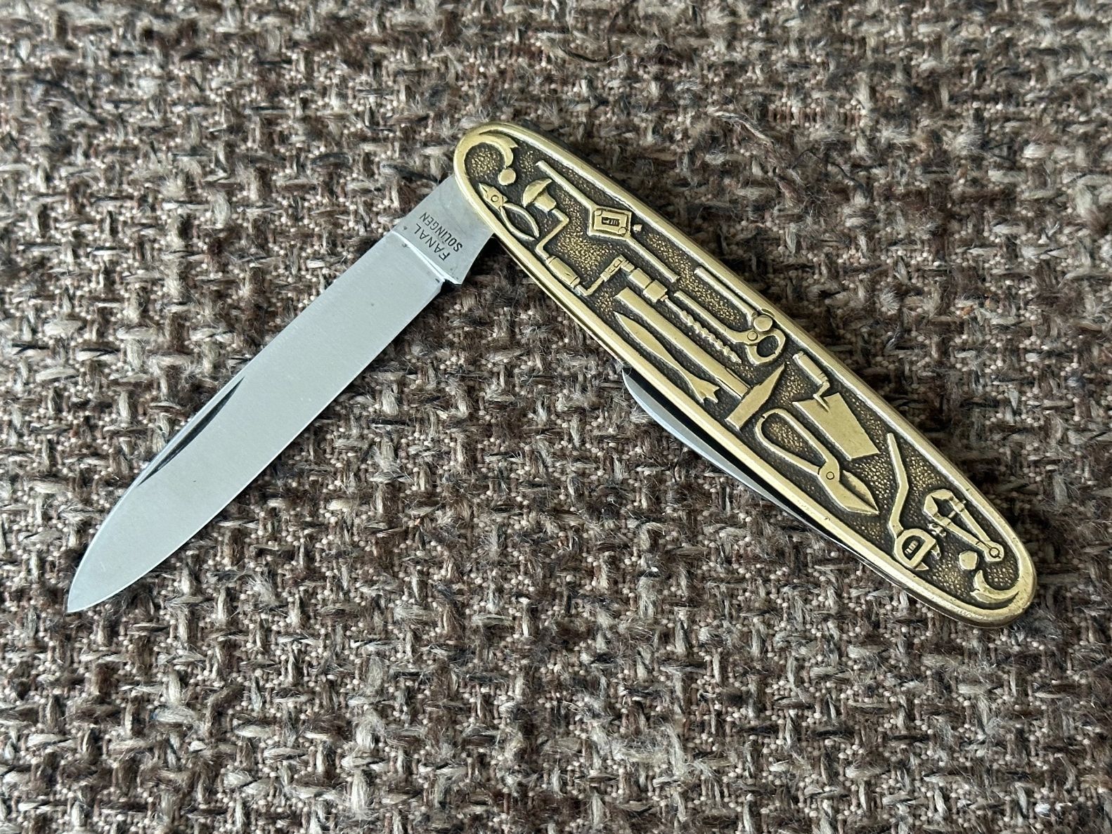 Solingen Coltelli tascabile: Altes Sackmesser UTC BASEL Messing TOP RAR – Usato da Dübendorf venduto da lan1808 3