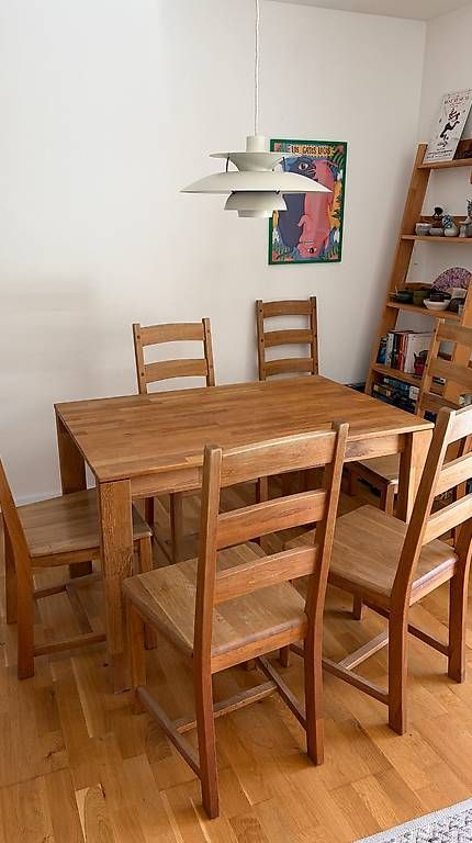 Set di tavolo e panche: Esstisch Eiche massiv 120×80 mit 6 Eichenstühlen – Usato da Zürich venduto da jul_89lq 3