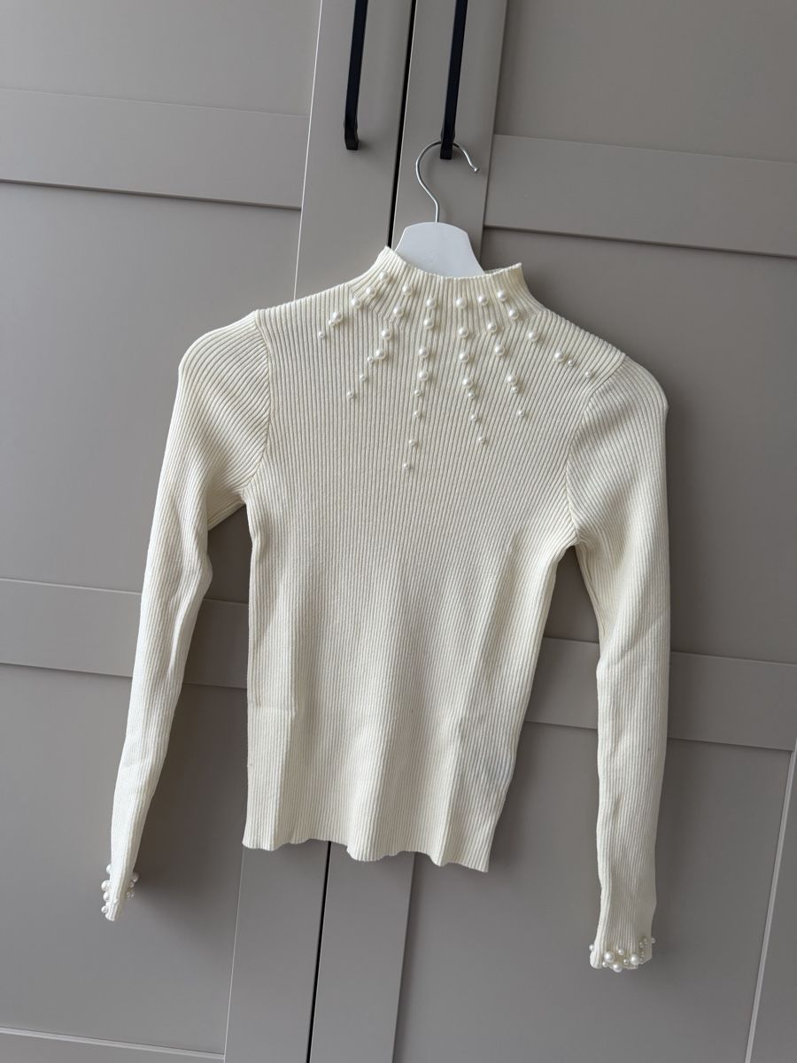 Maglioni & Felpe: Damen Pullover weiss mit Perlen - Grösse S  – Nuovo (secondo la descrizione) da Näfels venduto da mar_2ptp