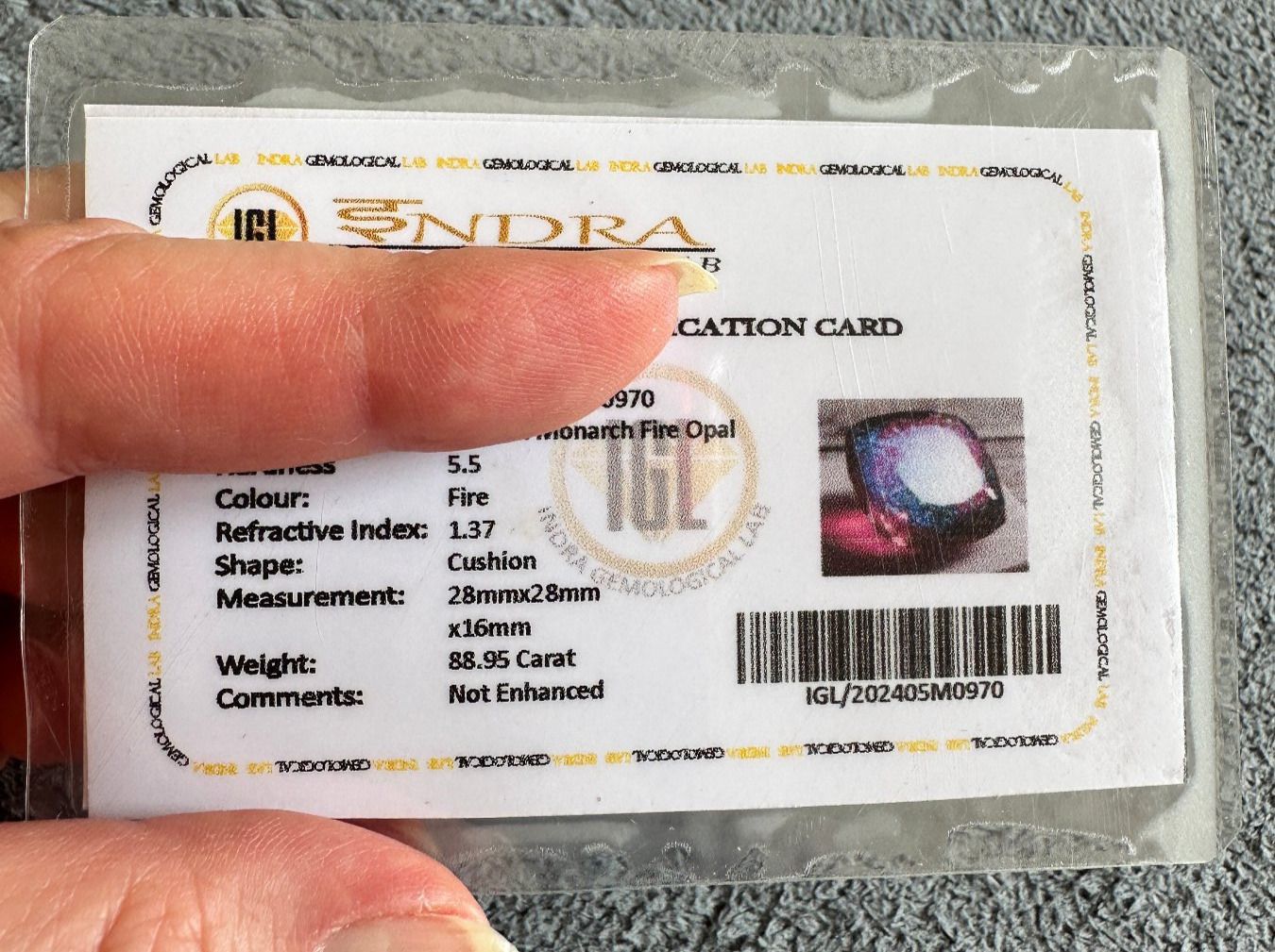 Edelsteine: Certified 88.95 Ct – Neu und originalverpackt aus Genève von AWWA 9