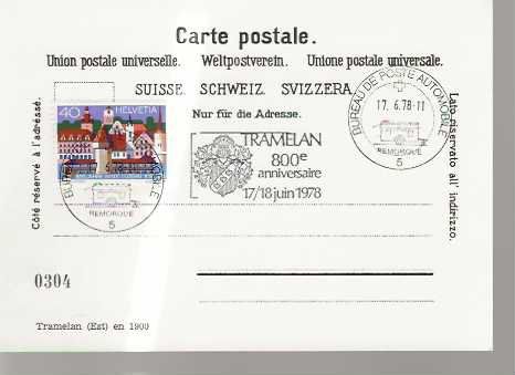 Ansichtskarten: Carte postale Tramelan 800ème – Gebraucht aus Sorvilier von carose01 1