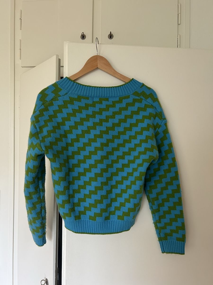 Maglioni & Felpe: Cider blue & green zig zag cardigan – Usato da Zürich venduto da ori_9dcy 2