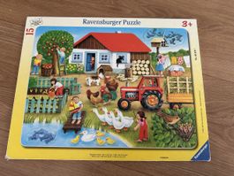 Ravensburger Puzzle Bauernhof mit Traktor 15 Teile 3+ Jahre
