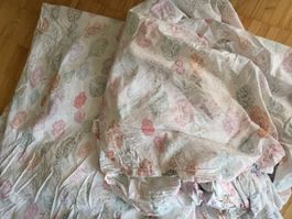 Bettwäsche Baumwolle Mako Satin Blumenmuster 