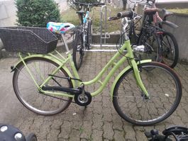 Pegasus Damen Velo Fahrrad, hellgrün, mit Korb