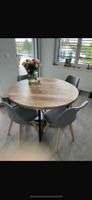 Esstisch-Set: Massivholztisch mit 4 Stühlen, Grau, Top!