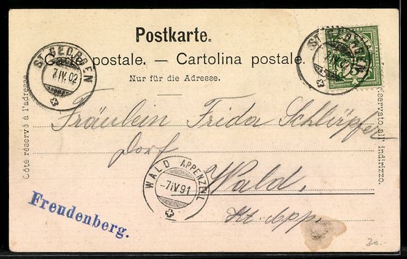Cartoline postali: AK St. Gallen, Gasthaus Freudenberg – Usato da Berlin venduto da bartko-reher 1
