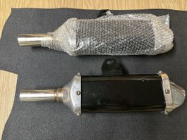 Motorrad Auspuff Schalldämpfer Set schwarz neuwertig