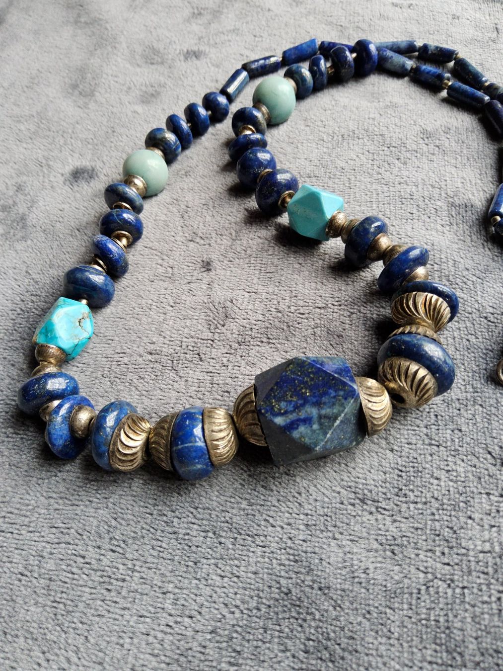 Ketten: Wunderschöne Türkis Lapislazuli Silber Halskette Collier – Gebraucht aus Zürich von SciTec 2