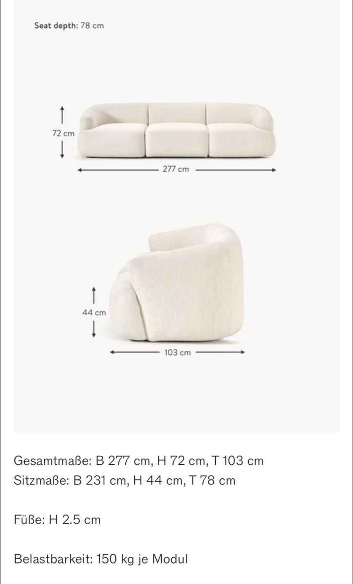 Westwing Sofas: Designer Bouclé Sofa "Sofia" (3-Sitzer) zu verkaufen – Gebraucht aus Wädenswil von EW94 8