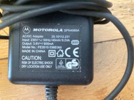 Motorola Ladegerät SPN4889A 3.6V 600mA