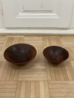 2x formschöne Teak Schale vintage Holzschalen gedrechselt