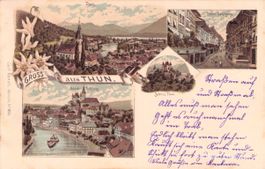 Thun BE // 1900 Litho Schloss Hauptgasse
