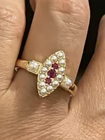 Bague plaquée dorée jaune perles /   58 neuve