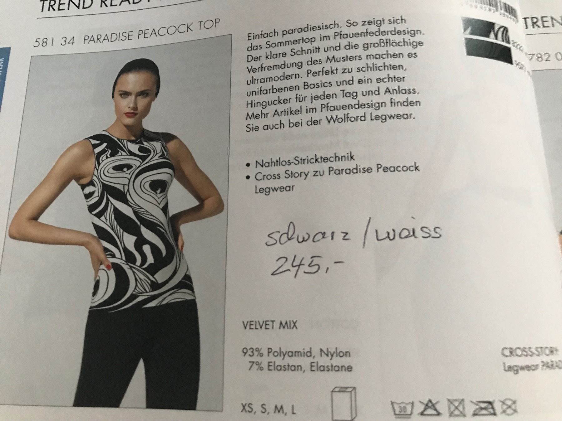 Wolford Top: Wolford Paradise Peacock Top – Nuovo (secondo la descrizione) da Burgdorf venduto da Vida6 2