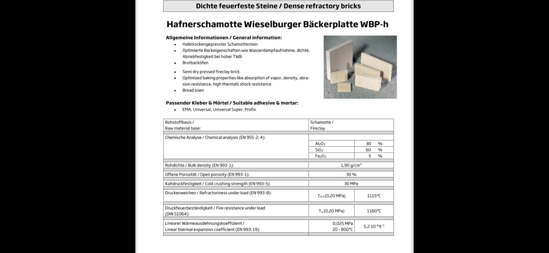 Pietre & tegole: Schamotte Stein – Nuovo (secondo la descrizione) da Au ZH venduto da inv_xp57 2