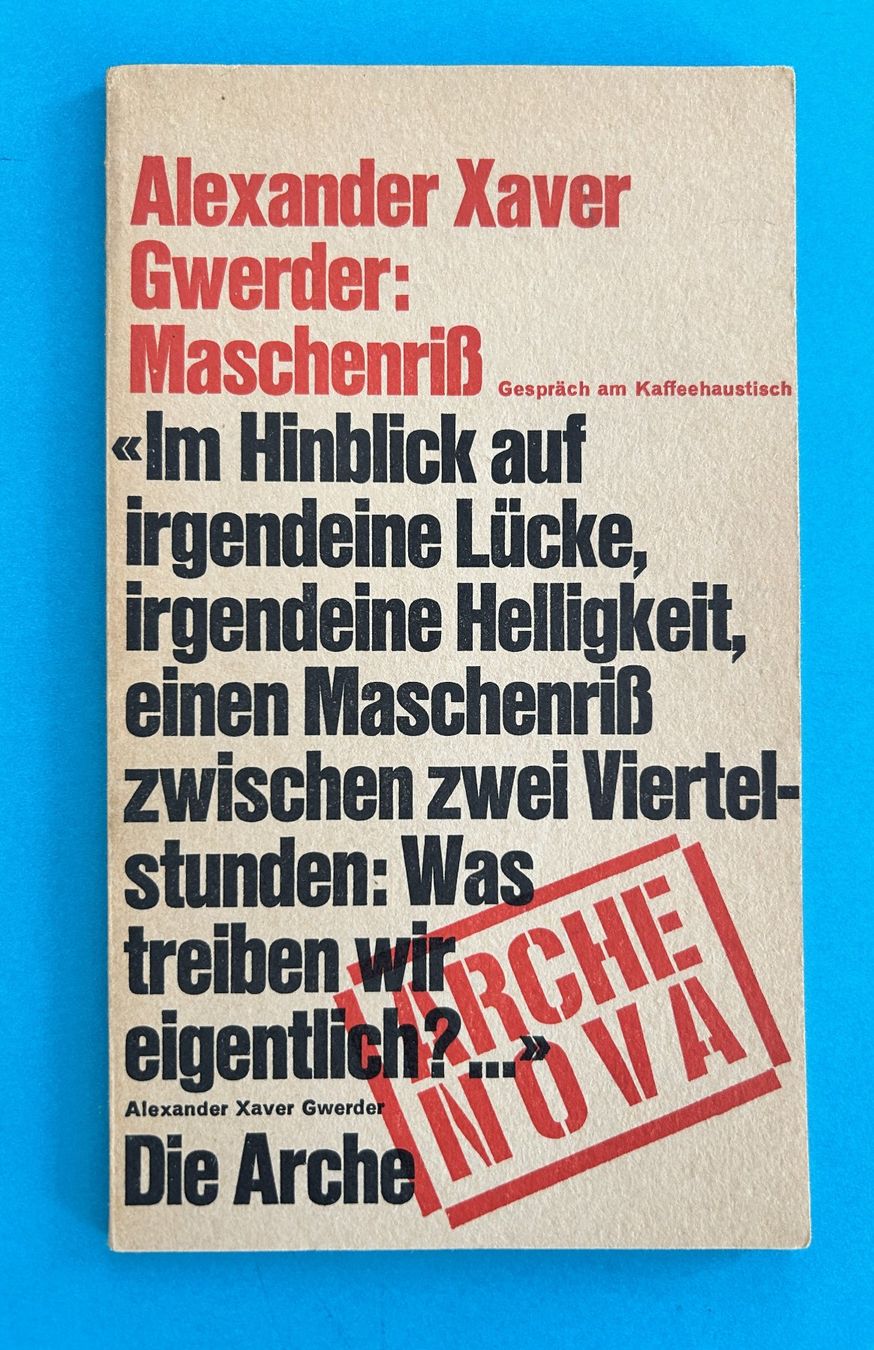 Libri: A.X. GWERDER: MASCHENRISS – Usato da Zürich venduto da Domus09