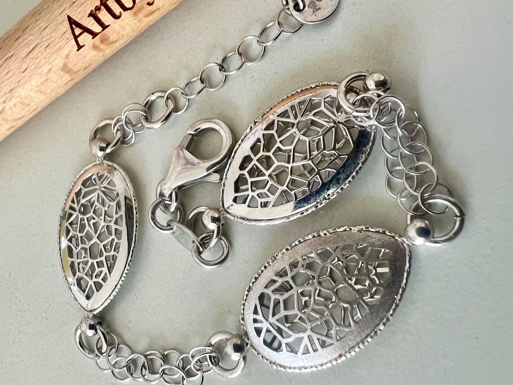 Bracciali & Braccialetti: Gexist Schweizer Designer-Armband Silber 925 durchbrochen – Usato da Ruswil venduto da artbyhand 2
