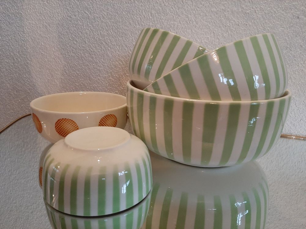 Produktbild von Gestreifte Vase, Küchenvase, Keramik-Dekorbehälter