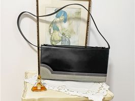 Tasche Umhängetasche BALLY schwarz-grau VINTAGE 1980s