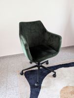Bürostuhl / Schreibtischstuhl in Dunkelgrün – Samtoptik