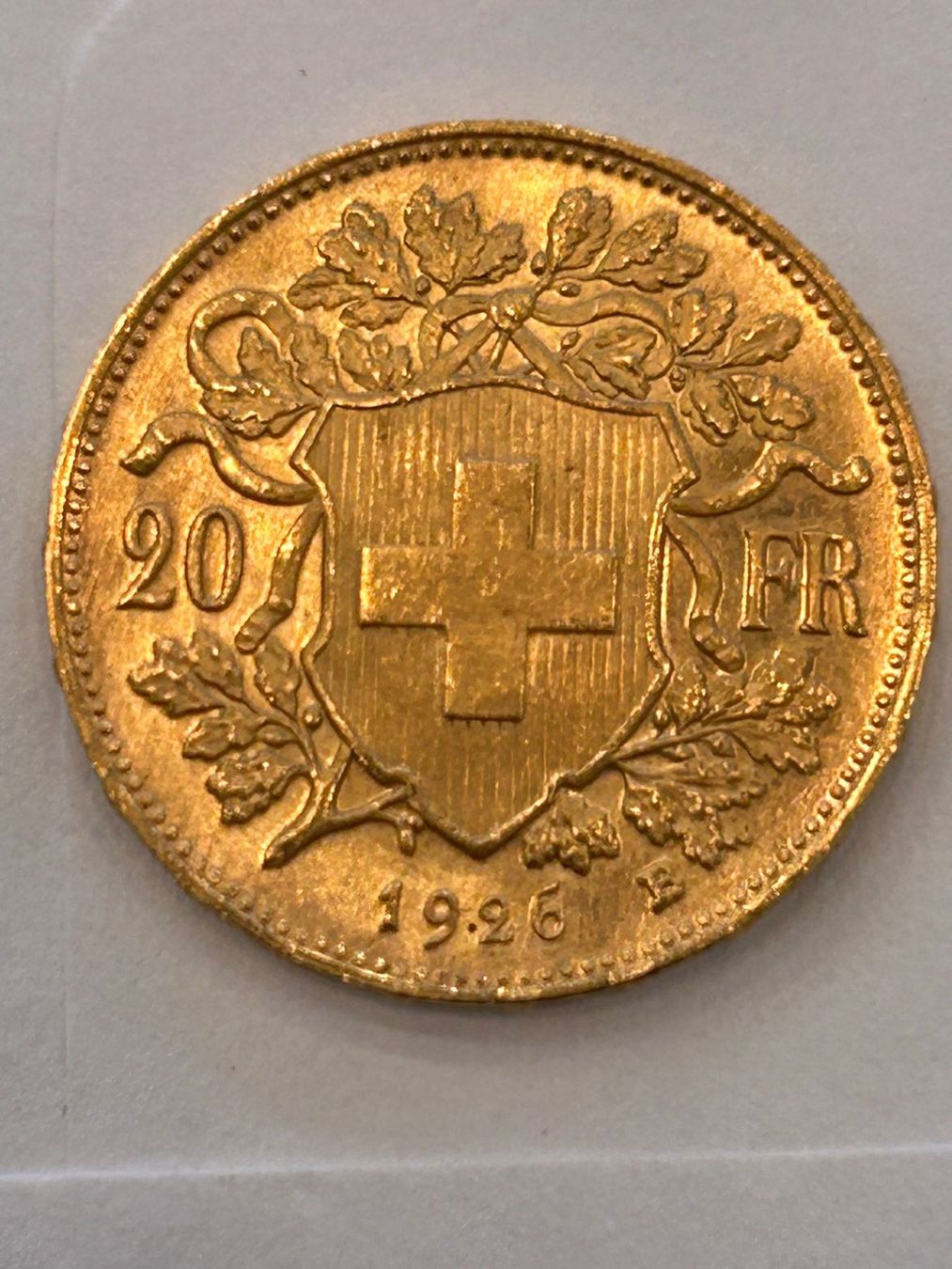 Tutti le monete: 20er Goldvrenelli 1926 – Usato da herisau venduto da hb_gold 1