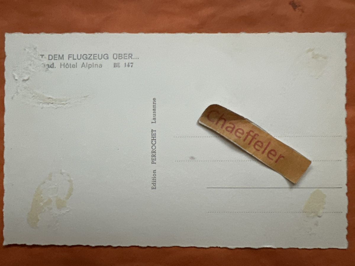 Ansichtskarten: Alte Ansichtskarte Hotel Alpina, Gstaad BE – Gebraucht aus Zürich von Chaeffeler 1