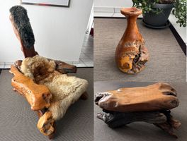 Vintage Redwood Sessel + Hocker + Vase, in 6280 Hochdorf