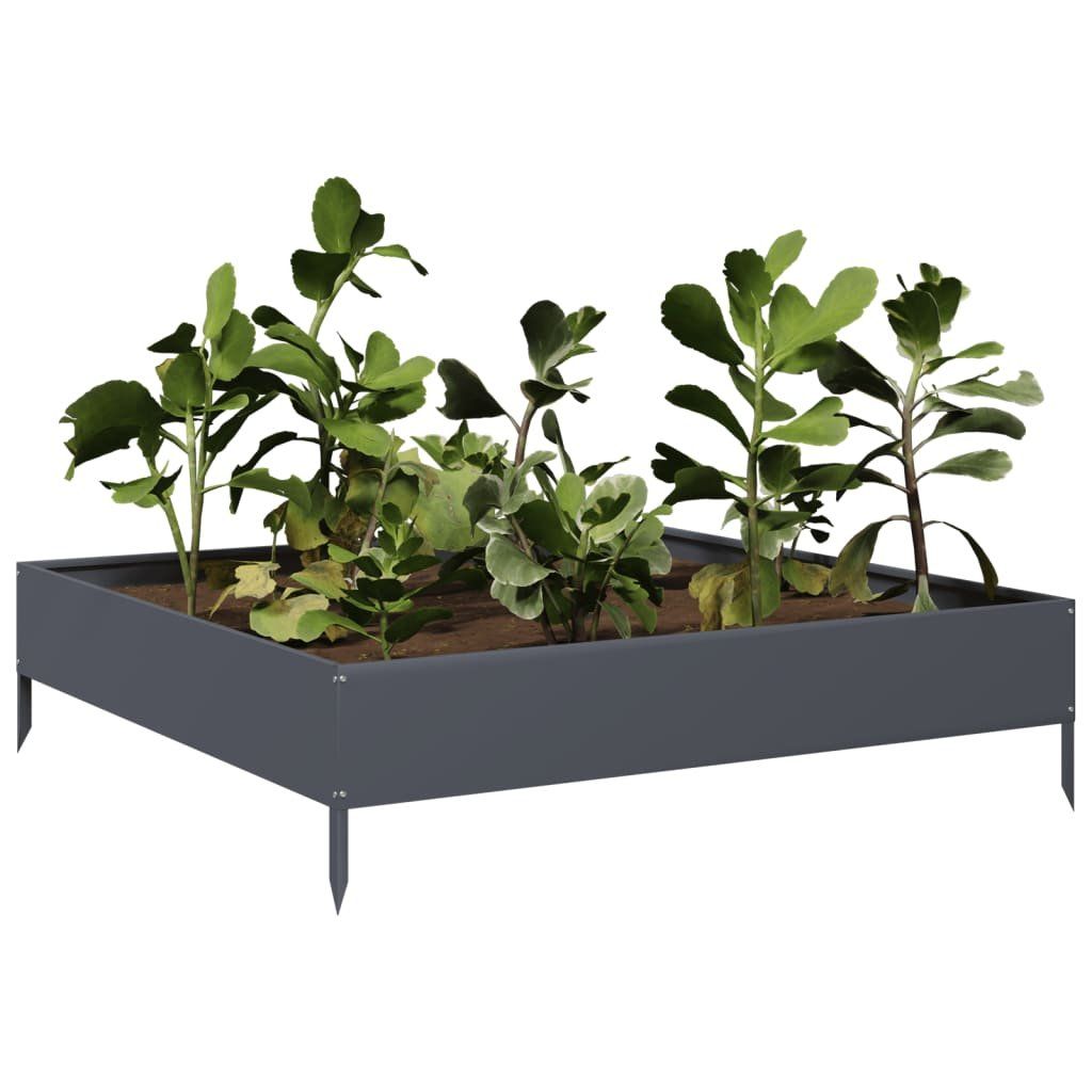 Vasi per fiori: vidaXL Hochbeet Anthrazit 100x100x26 cm Stahl – Nuovo e nell'imballaggio originale da Baar venduto da vidaxl 2
