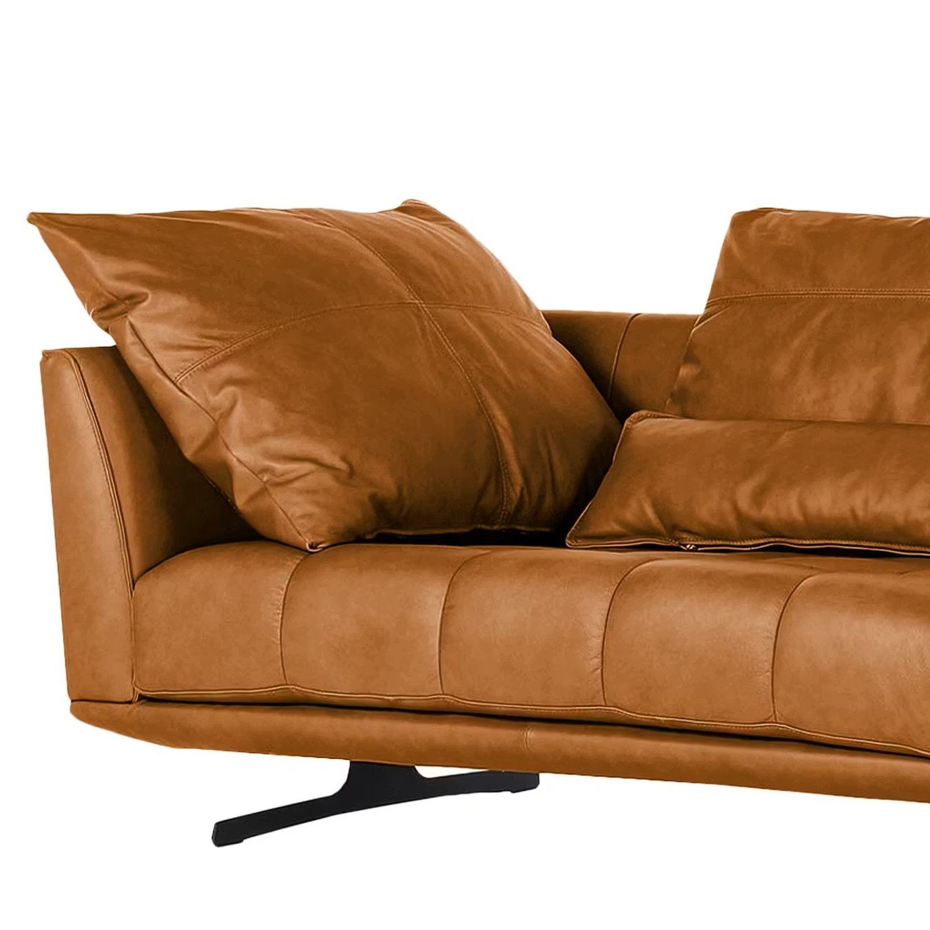 Divani: Exklusives Bigsofa - Echtleder inkl. passendem Polsterhocker – Usato da Hergiswil NW venduto da Cotswold 3