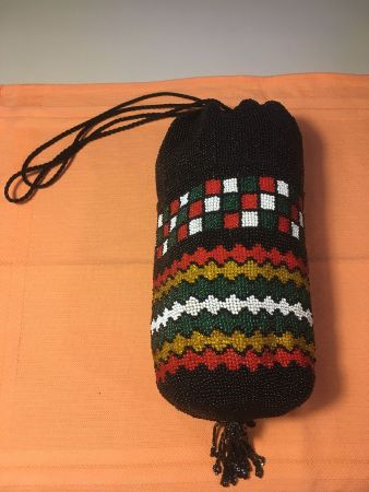 Beutel/Handtasche, bestickt mit Glasperlen, hochwertig