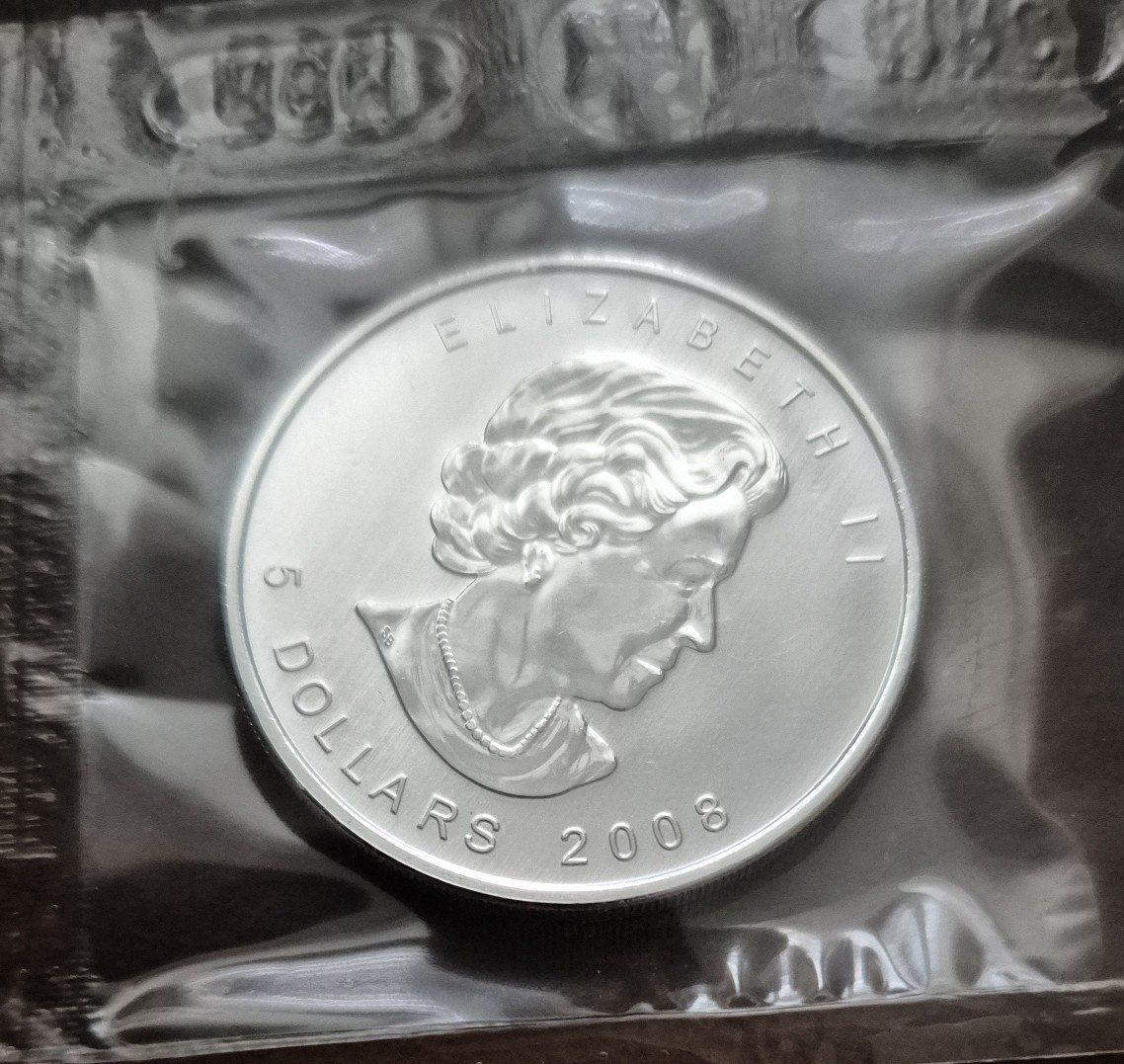 Alle Münzen: 1 Unze Silbermünze "Maple Leaf", Canada 2008, eingeschweisst – Neu und originalverpackt aus St. Moritz von Guenteratch