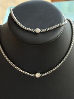 Luxus Elegante Kette  Edelstahl mit Armband Farbe :Silber
