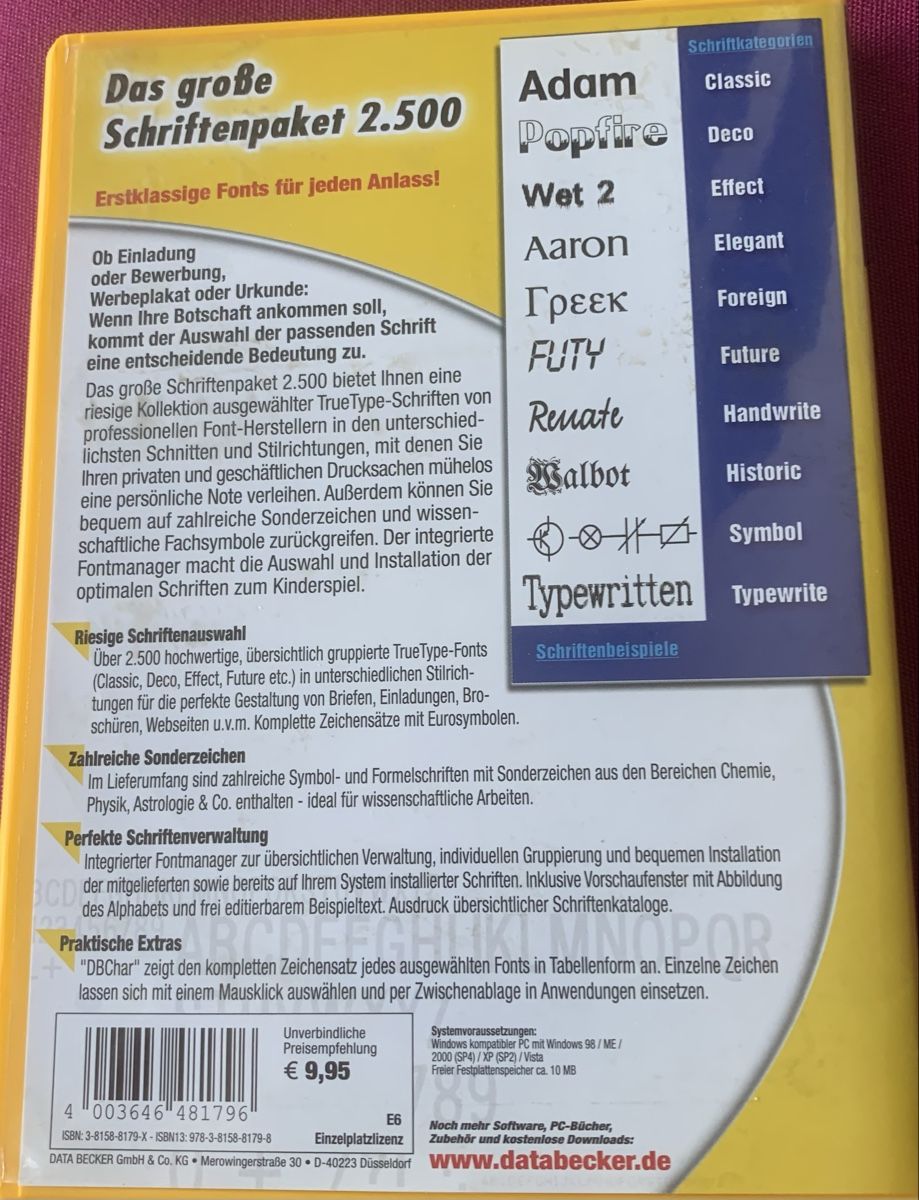 PCs: Das grosse Schriftenpaket 2.500 neu – Neu und originalverpackt aus Zürich von bopeja 1