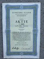3X Historische Sulzer Aktie von 1958 - Wertanlage!