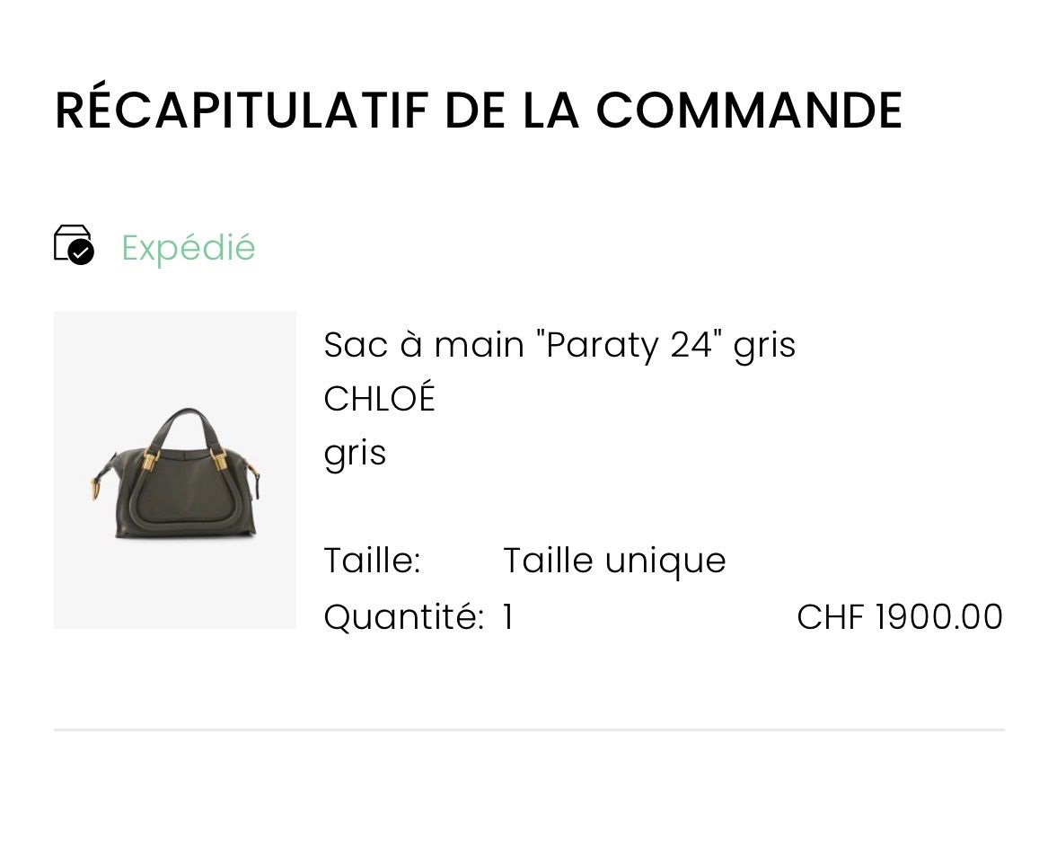 Chloé Borse da donna: Sac à main Chloe Paraty small Flannel Grey – Usato da Chêne Bourg venduto da paleios22 2