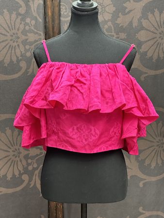 Top Sandro Paris rosa con volant T.3