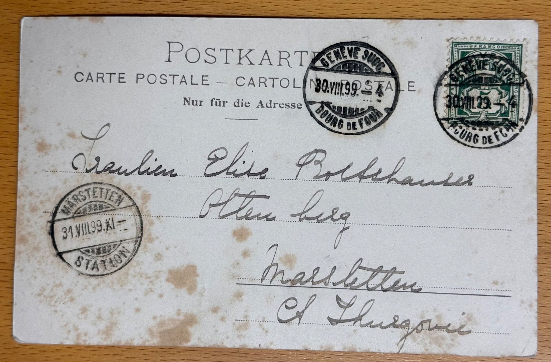 Cartoline postali: Historische Ansichtskarte Genf Place du Bourg-de-Four – Usato da Andwil SG venduto da Ariisa1234 1