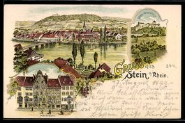 Litho Stein am Rhein, Marktplatz, Schlos