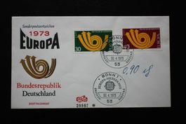 Sonderpostwertzeiche Europa 1973 Deutschland gestempelt Bonn