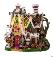 Lemax maison d'halloween lumineuse sorciére et bonbons