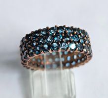 Ring mit blauen Steinen Silber Grösse 61