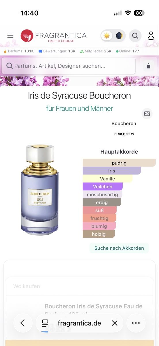 Boucheron Profumi & Eau de Toilette: Boucheron Iris de Syracuse,2 ml – Usato da Sursee venduto da nri_sbv9 1
