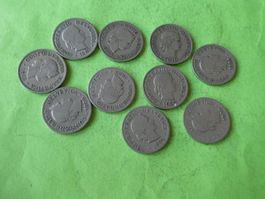 Schweiz 1884-1919, Konvolut 10 Stück 10-Räppler