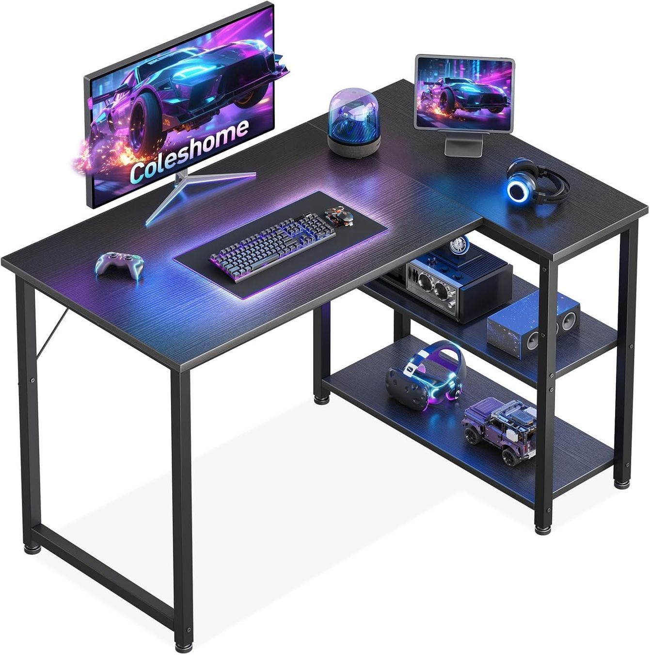 Schreibtische: Gaming Tisch 100x70 cm Eckschreibtisch L Form mit Schwarz – Neu und originalverpackt aus Dietikon von Abverkauf10